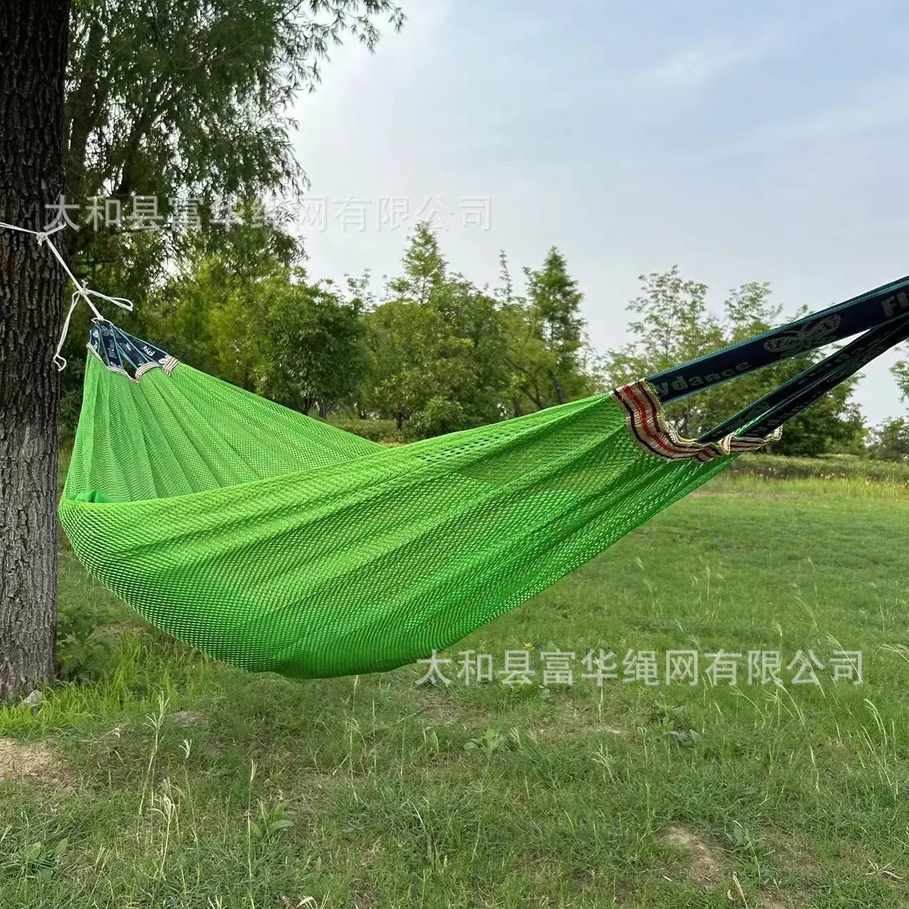 Single Person Ice Silk Mesh Hammock Anti-rollover Portable Outdoor Camping Hammock Breathable Net Swing Bed