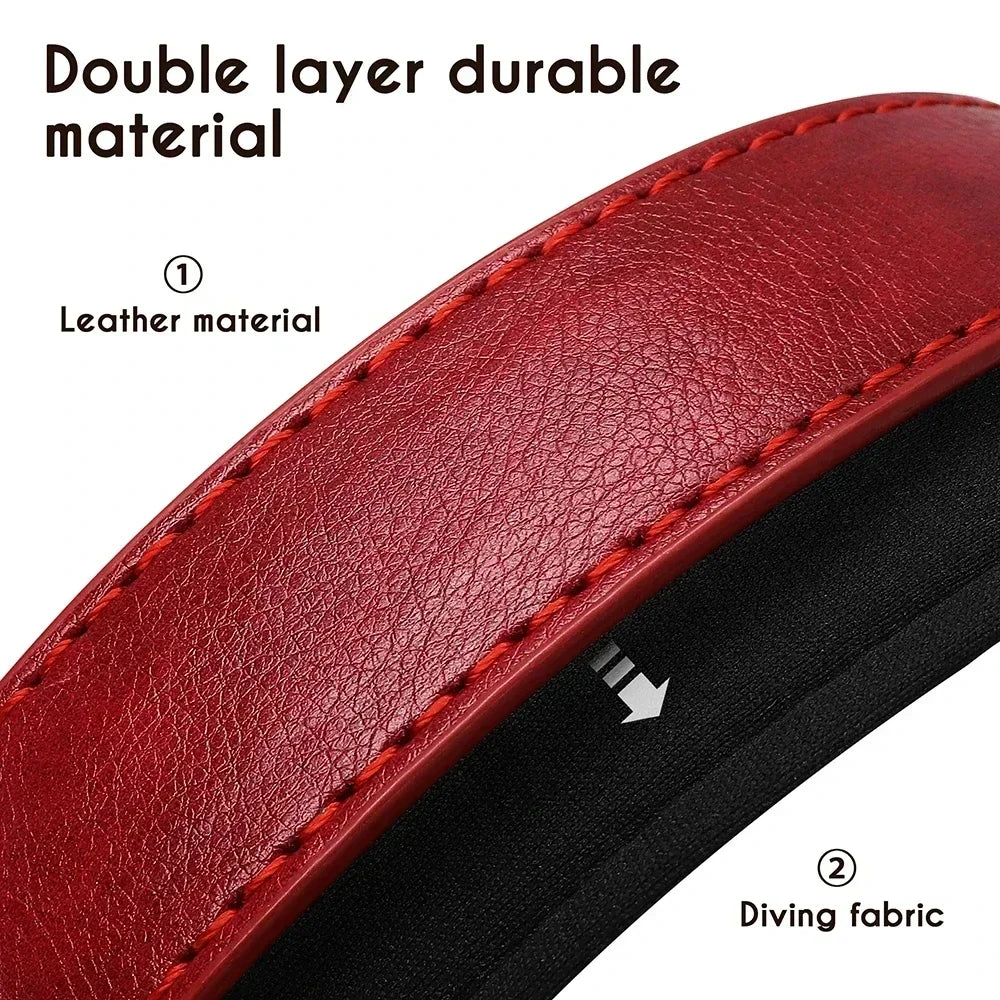 Personalized Customized Leather ID Nameplate Dog Collar Soft Padded Dogs Collars Free Engraving Name for Small Medium Large Dogs