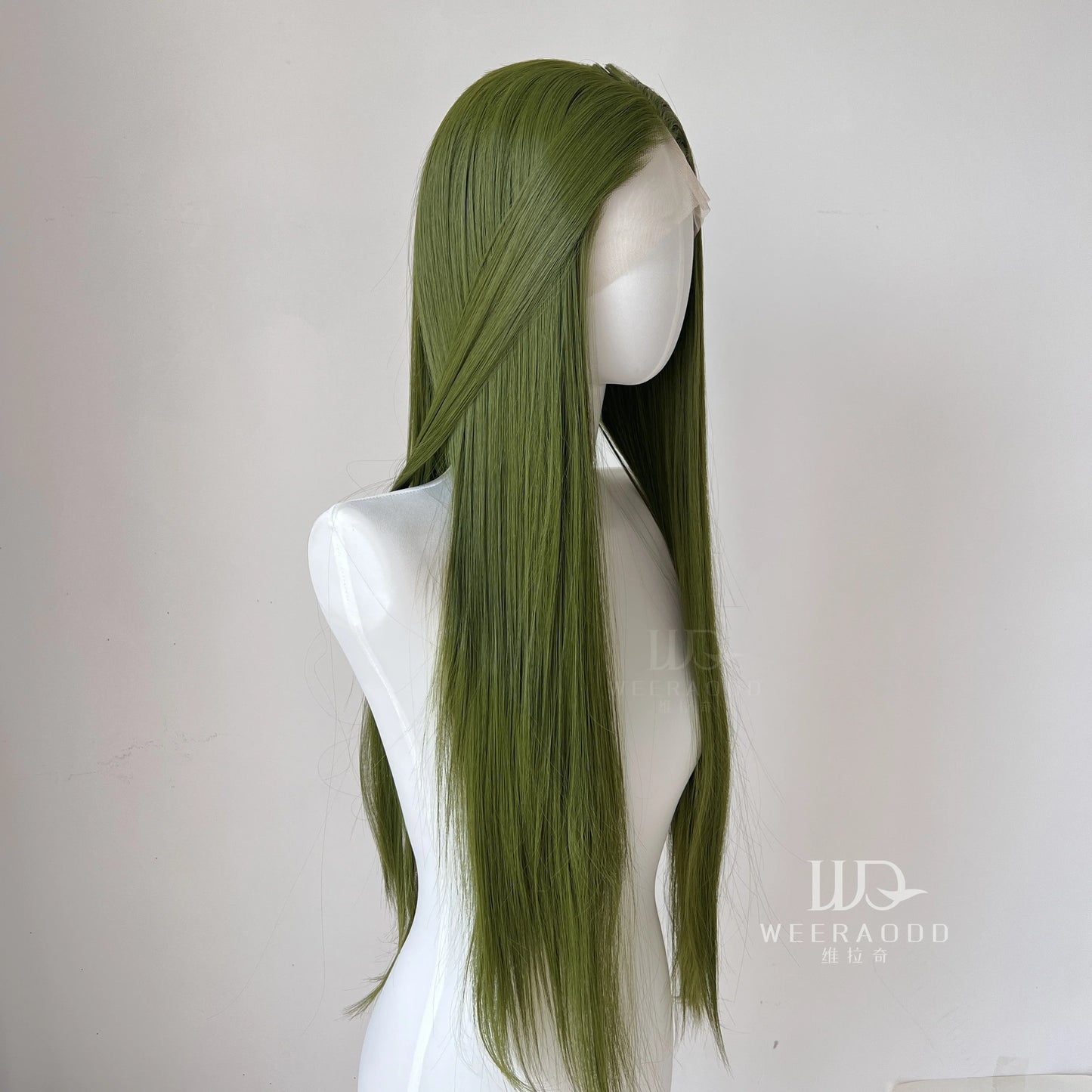 Green Lace Front Wigs for Fashion Women 26 Inches HD Straight 13*4 Natural Frontal Lace High Quality Synthetic for Cosplay