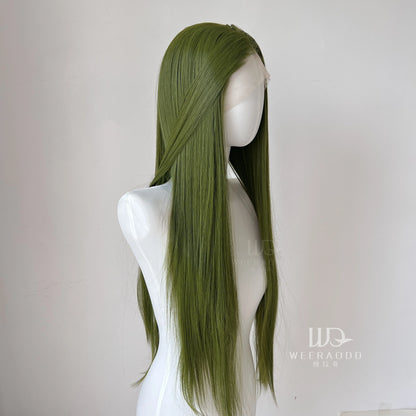 Green Lace Front Wigs for Fashion Women 26 Inches HD Straight 13*4 Natural Frontal Lace High Quality Synthetic for Cosplay