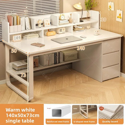 Firm Desk Simple Bookshelf Integrated Learning Desk Multi-purpose Office Computer Table And Chair Factory