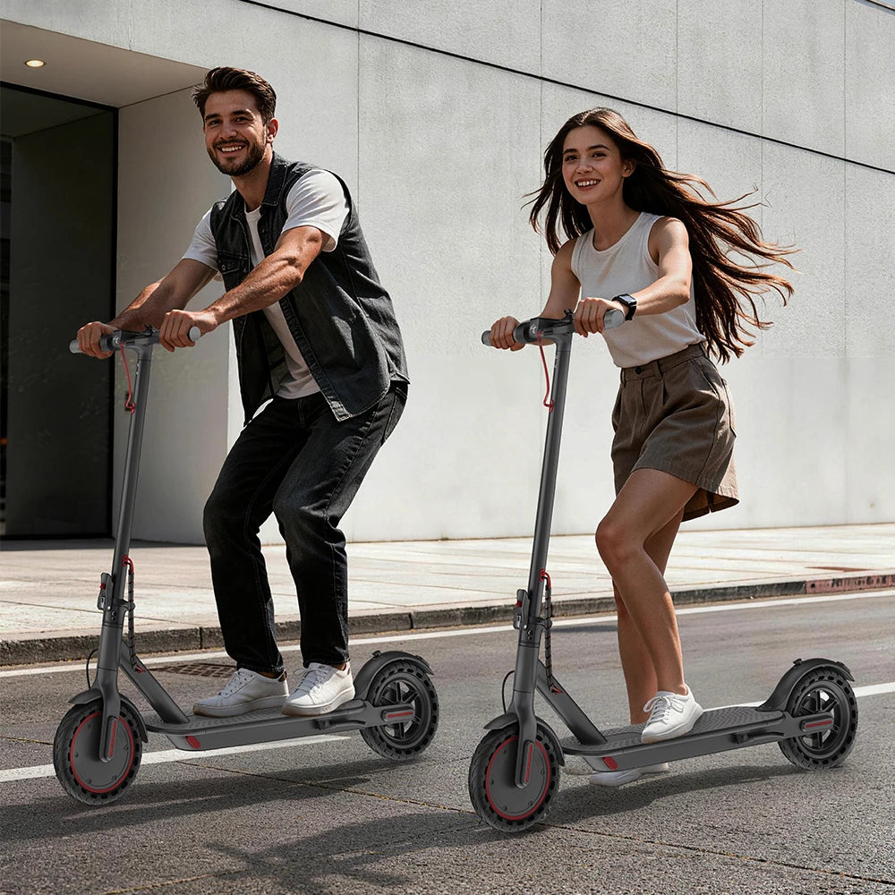 Electric Scooter -8.5'' Solid Tires, 19 MPH Max Speed, 350W Motor, 16 Miles Range,Adjustable Speed Foldable Commuter Scooter