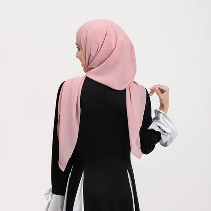 2025 Ramadan Women Solid Scarf Built-in Magnetic Muslim Chiffon Hijab Shawls Head Wrap Hijabs Scarves Ladies Foulard Islamic