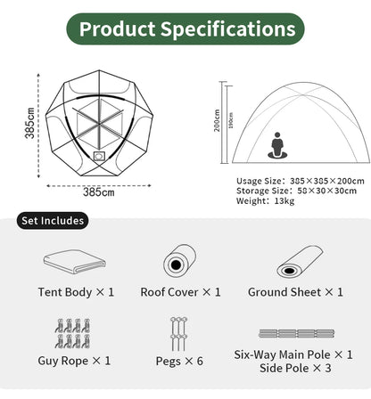 Luxury 6m Geodesic Dome Tent with Custom Logo Connectable Oxford PVC Fabric Aluminum Pole for Outdoor Family Events Hotel Use