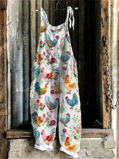 Pet Cat Love Print Women's Halter Jumpsuit Outdoor Resort Casual Women's Halter Pants S-5XL Spring Summer Jumpsuit Travelwear