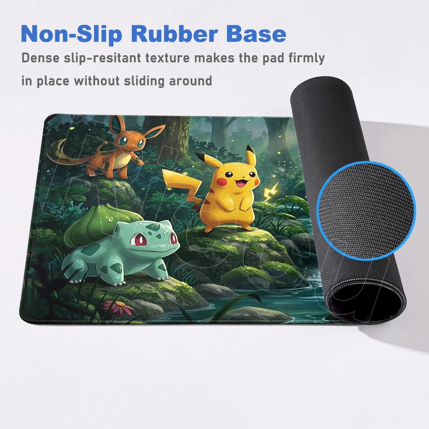 P-pokemon Bulbasaur Mouse Mats Rubber Mousepad Large Anime Gaming Accessories Pad Kawaii Carpet Cabinet Keyboard Office Deskmat