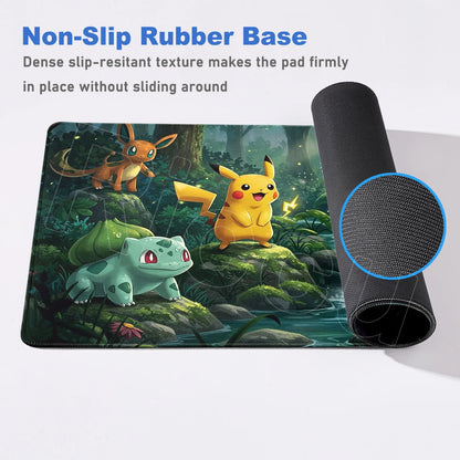 P-pokemon Bulbasaur Mouse Mats Rubber Mousepad Large Anime Gaming Accessories Pad Kawaii Carpet Cabinet Keyboard Office Deskmat