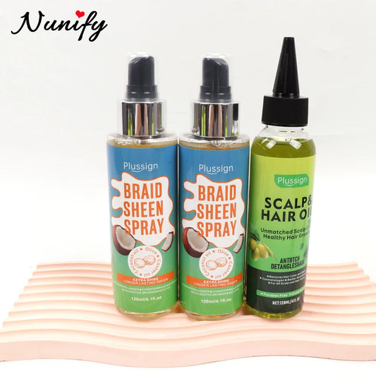 1Pcs Braid Sheen Spray With Coconut Oil For Dreadlocks Care 4oz Scalp & Hair Oil For Nourish Scalp Extra Shine Hair Care Spray