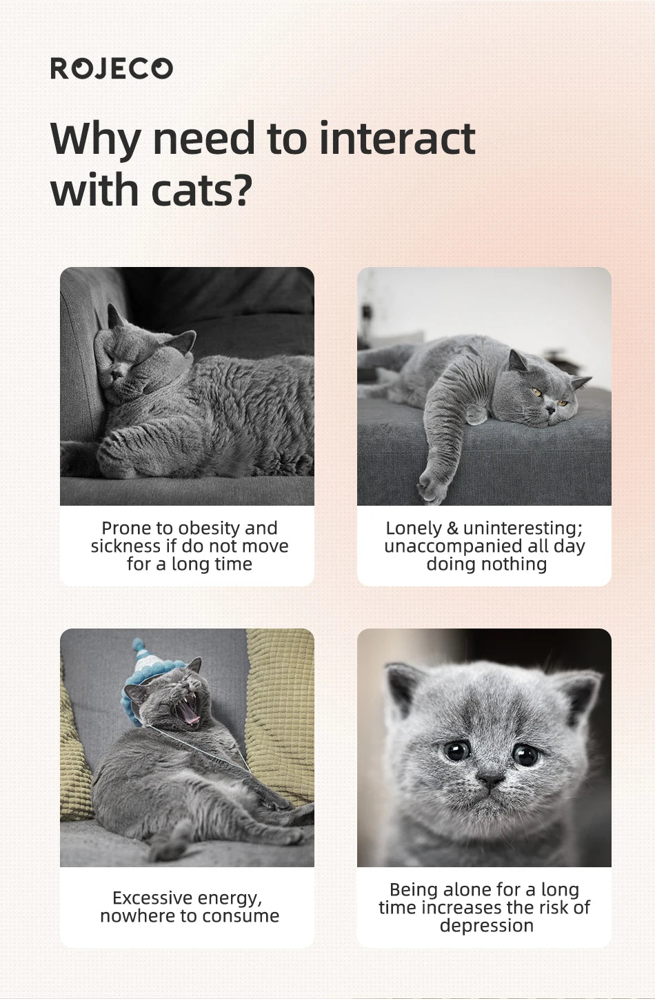 ROJECO Automatic Cat Laser Toy Interactive Intelligent Toys LED Motion Activate Pet Indoor Handheld Wireless Cat Toy Accessories