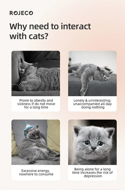 ROJECO Automatic Cat Laser Toy Interactive Intelligent Toys LED Motion Activate Pet Indoor Handheld Wireless Cat Toy Accessories