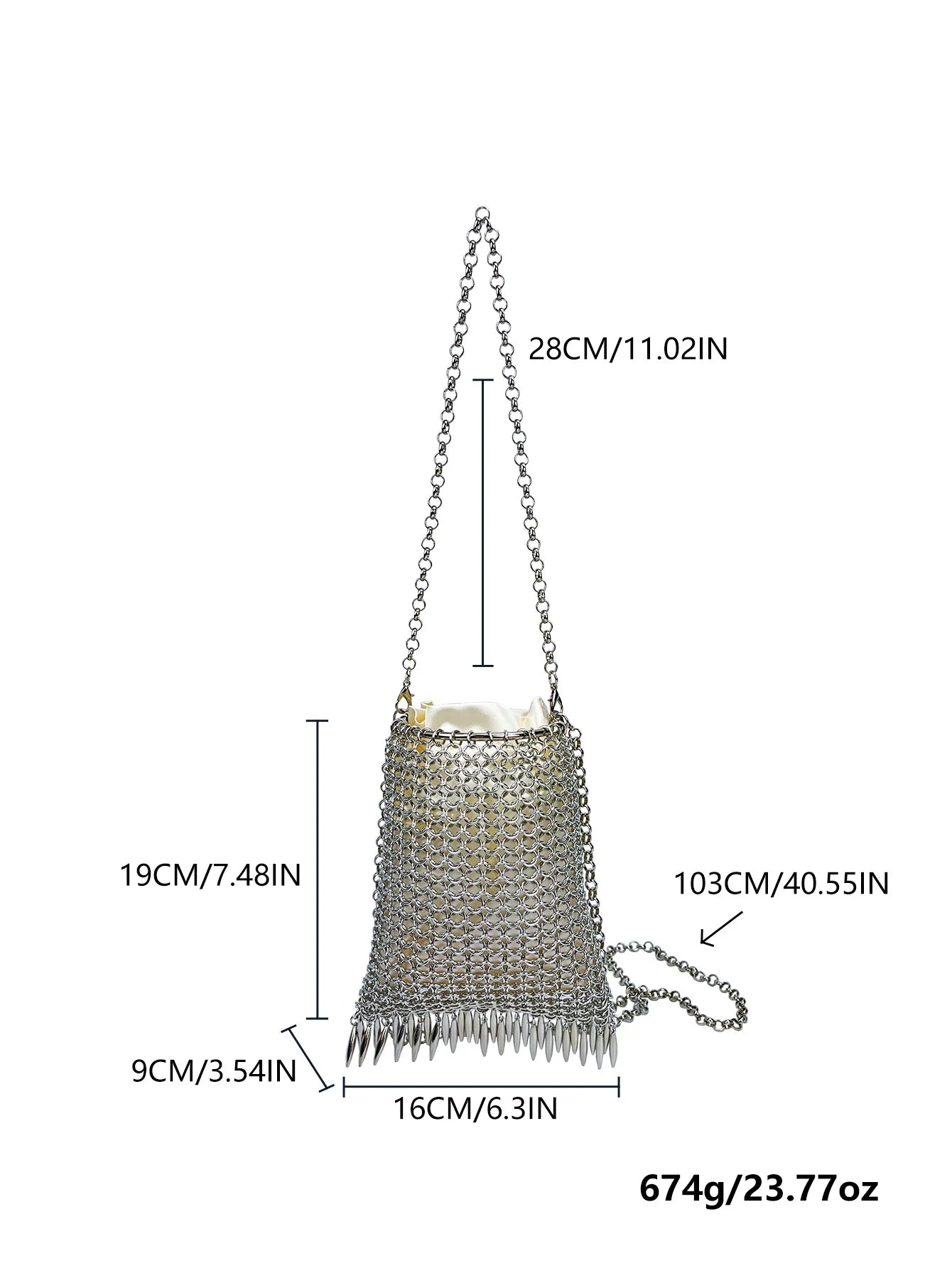 Metallic Hauberk Shoulder Bag Woven Ring Tote Chain Mail Designer Purses and Handbags Handmade Hollow Crossbody Bags for Women