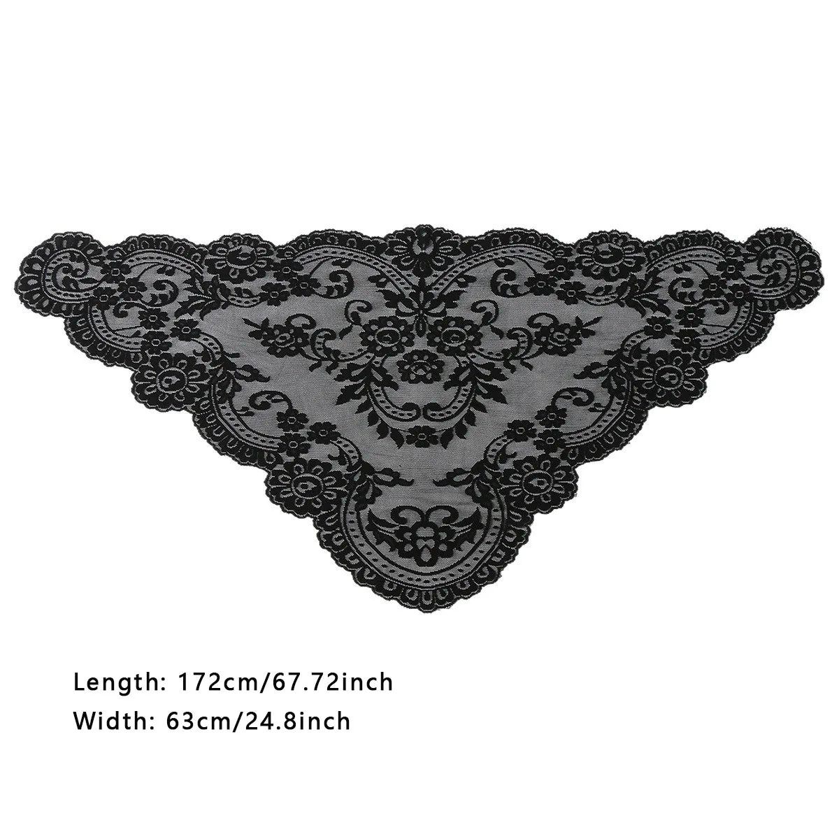 Women'S Lace Triangular Shawl, Breathable Floral Hollow Out Outerwear, French Retro Scarf, Commute Wedding All-Match