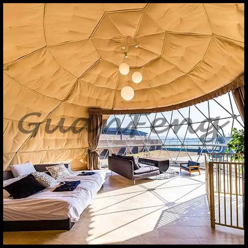 4 Season Glamping Dome Tent, Luxury PVC Canvas Living Dome, Factory Direct Cheap Price for Hotel & Leisure Use