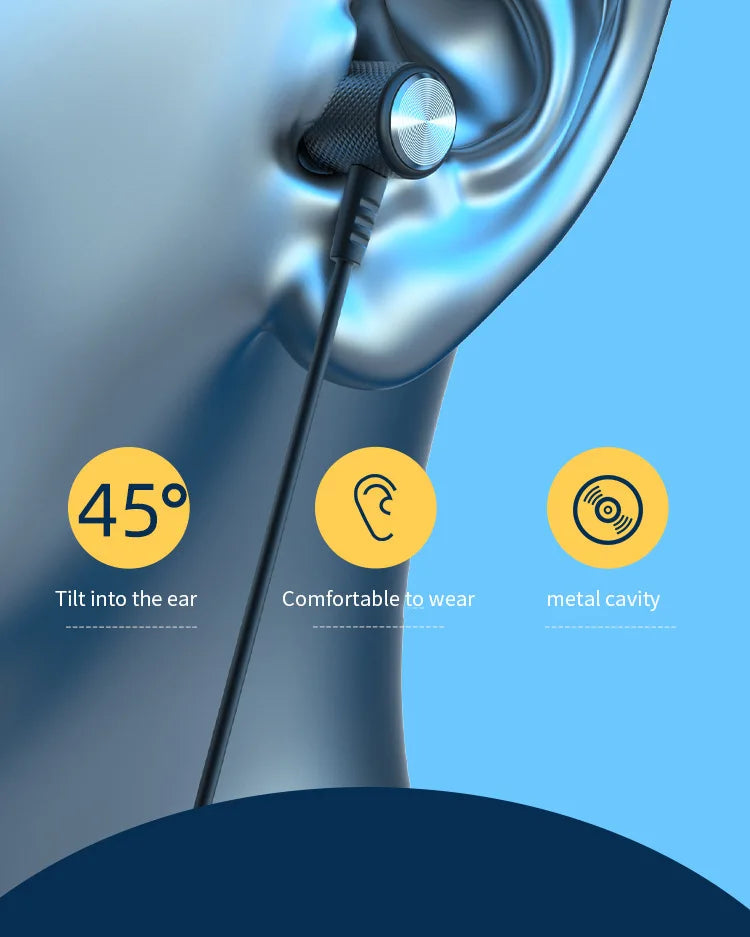 Wireless Bluetooth Earphones 9D Stereo Surround Headphone Neckband Magnetic Sport Headset Neck-hanging Earbuds For iPhone Huawei