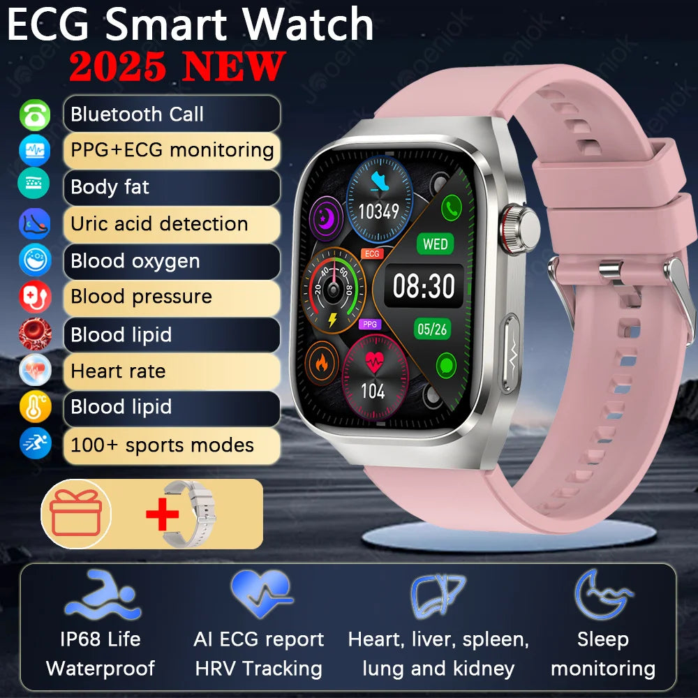 TK16 Smart Watch Men 2.04 Inch Amoled Bluetooth Call AI Voice ECG Health Monitoring SOS Sports Fitness Tracker Women Smartwatch