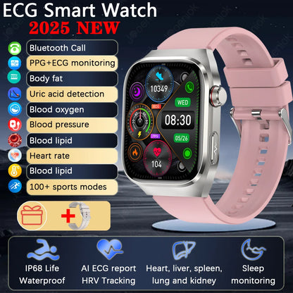 TK16 Smart Watch Men 2.04 Inch Amoled Bluetooth Call AI Voice ECG Health Monitoring SOS Sports Fitness Tracker Women Smartwatch