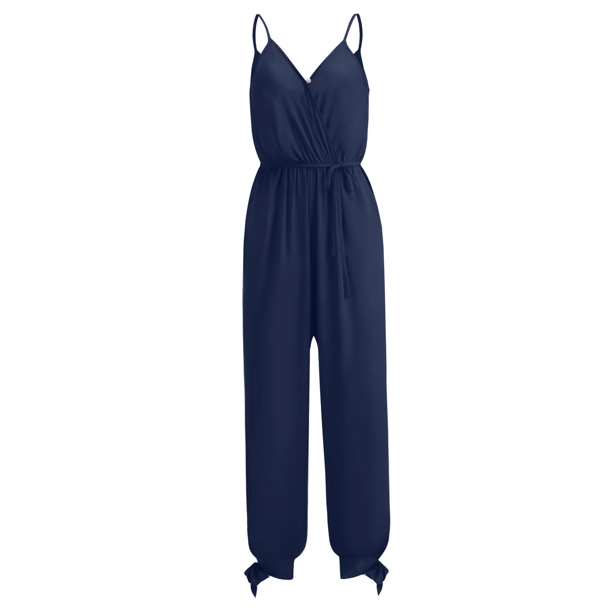 Spring and Summer Women's New Camisole Jumpsuit Cross-Border Printed Sexy Backless Lace Up V-Neck