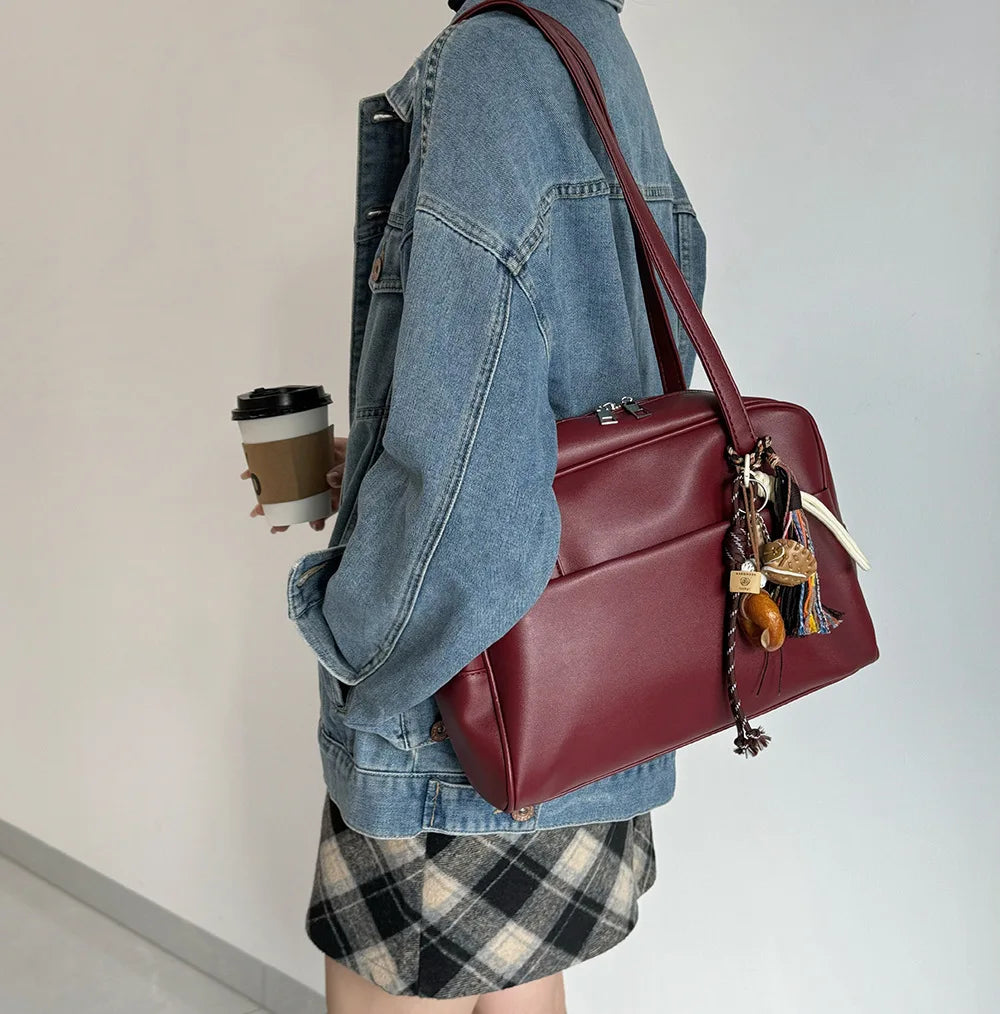 CGCBAG Vintage Designer Luxury Women Tote Bag Casual Lage Capacity Female Shoulder Bag High Quality PU Leather Ladies Handbags
