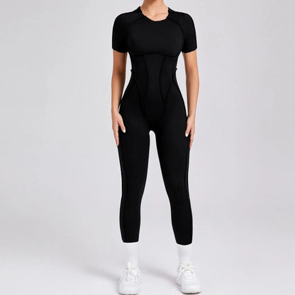 Women's Sports Jumpsuit Kit Yoga Fitness Bodysuit Hip-lifting Open Back Tight High Elasticity Outdoors Gym Workout Sexy Clothes