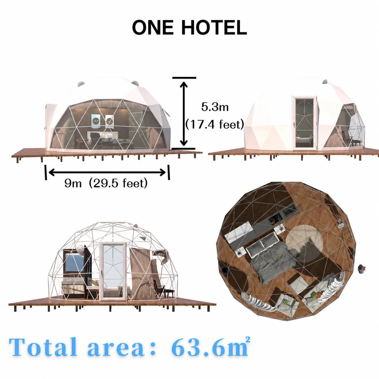 9M Luxury Geodesic Dome Tent Waterproof PVC Outdoor Glamping Hotel Resort Restaurant Camping Event Customizable Dome House