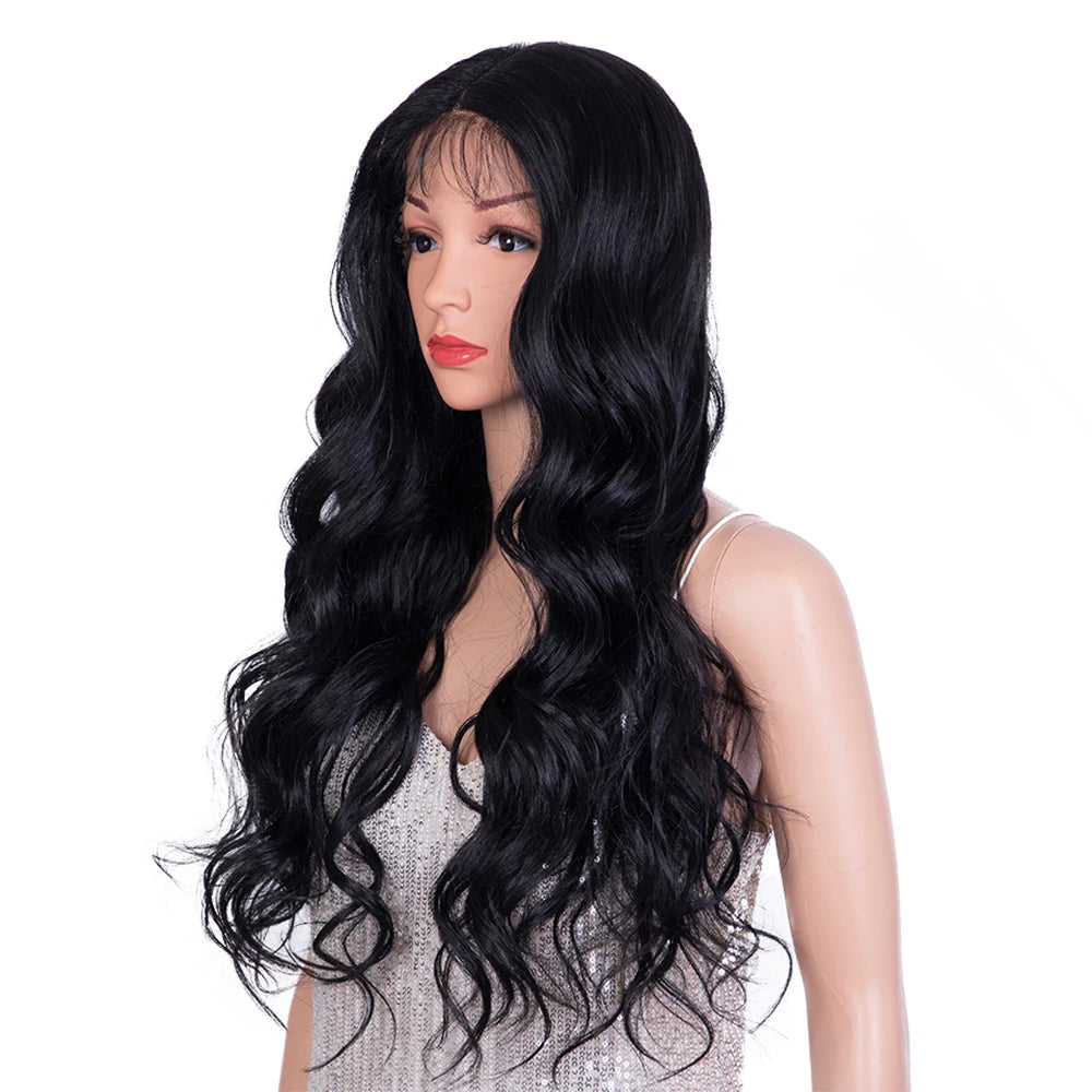 Synthetic Lace Frontal Wig For Women Cosplay Highlight Wig Body Wave Lace Wig Orange Ombre Blonde Brown Wigs Heat Resistant Wig