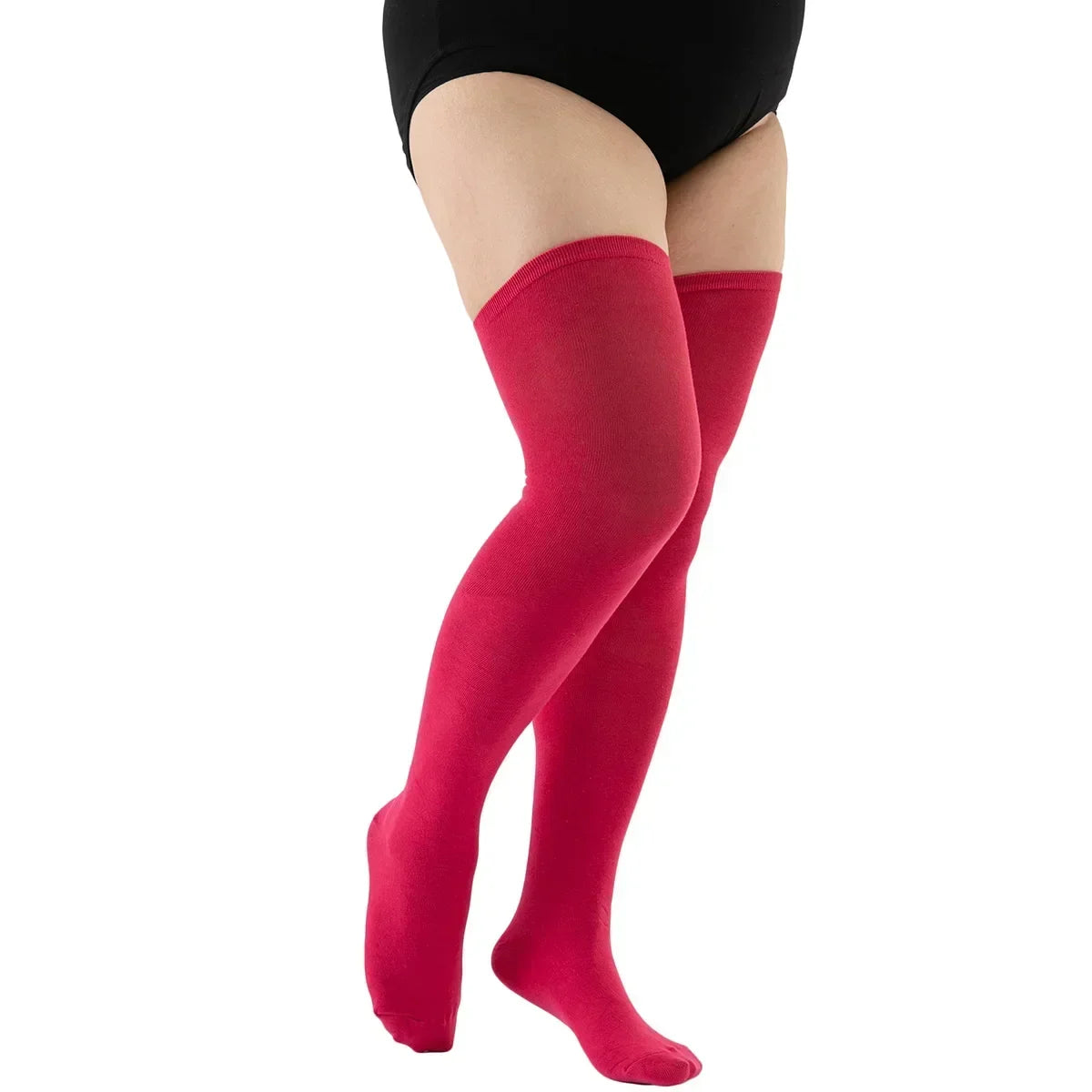 Black White Striped Long Socks Plus Size Elastic Over Knee Thigh High Stockings Autumn Winter Leg Warmers for Oversized Women XL
