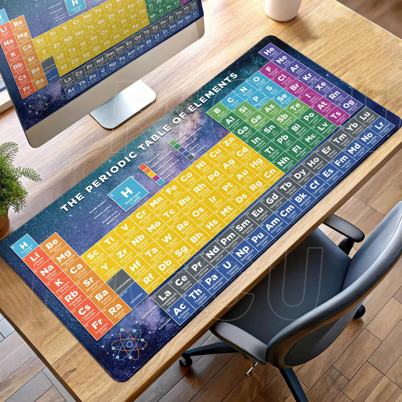 Periodic Table of Elements Mouse Pad Large Gaming Keyboard Mousepad with Stitched Edge Non-Slip Rubber Base Office PC Desk Mat