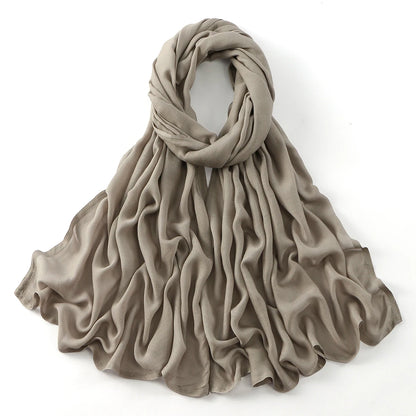 185*75cm Muslim Modal Hijab Rayon Cotton Shawls For Women Thin Plain Scarf Big Size Headscarf Islamic Turban Headband