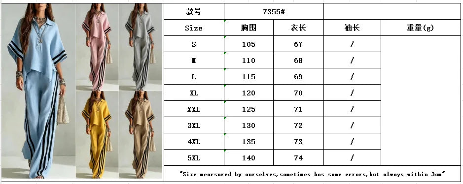 2026 New Autumn Summer Women's Short-sleeved Shirts And Loose Trousers Two-piece Suit Casual Simple White Suits Women Clothing