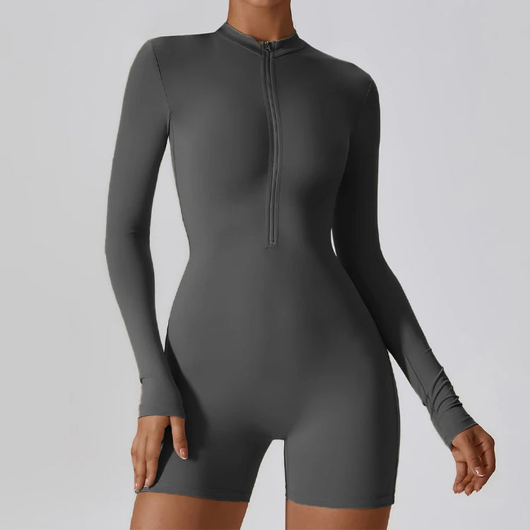 Autumn Sports Jumpsuits Women's Tracksuit Short One-Piece Fitness Suits Gym Clothing Female Sexy Long Sleeve Workout Overalls