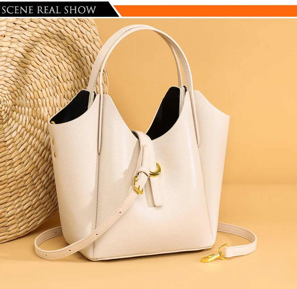 100% Genuine Cow Leather Handbag Women Fashion Elegant Crossbody Bags for Ladies Small Hand Bag Cowhide Shoulder Bags Designer
