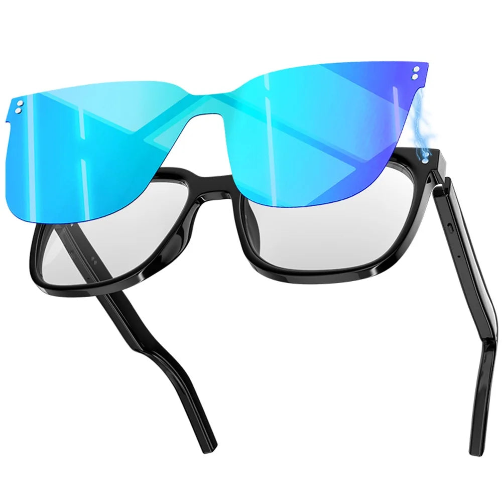 Magnetic Interchangeable Lenses Smart Audio Glasses Built-in Speakers Clear Phone Call Bluetooth Glasses Small but Powerful