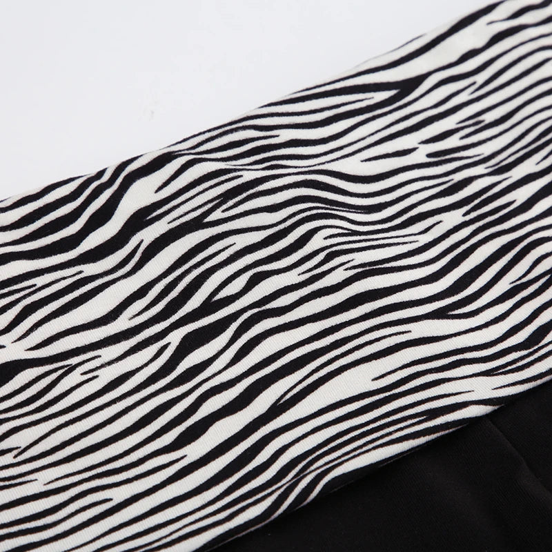 SUCHCUTE  Casual Zebra Print Elastic Shorts Female Skinny Low-waisted Mini Short Y2K Harajuku Slim Bottoms Summer Homewear 2025