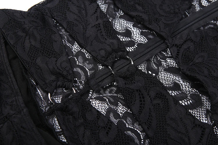 Nibber See Through Jumpsuits Woman Metal Rings Patchwork Hollow Design Sexy Full Sleeve Midnight Club Party Wild Style Overalls
