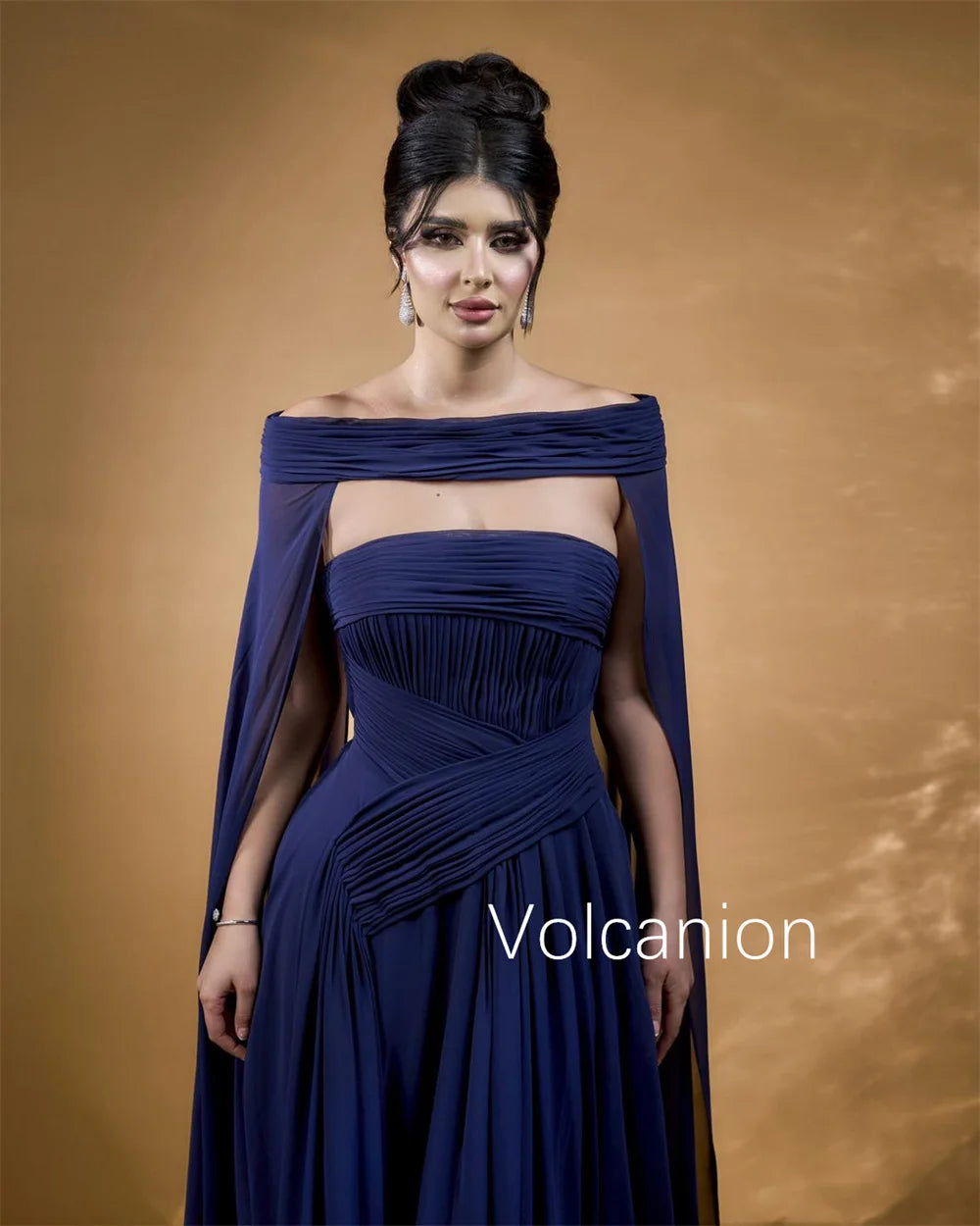Customized Chiffon Pleat Ribbon A-line Off-the-shoulder Long Dresses Bespoke Occasion Evening Prom Exquisite Formal Simple