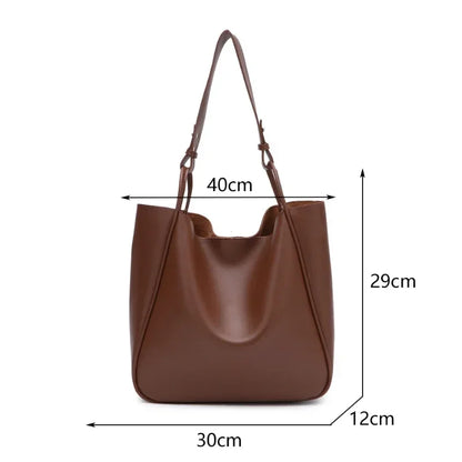 Luxury Trend Tote Bag Woman 2025 Large Capacity Female Shoulder Bag High Quality Leather Simple Designer Woman Handbag Purse