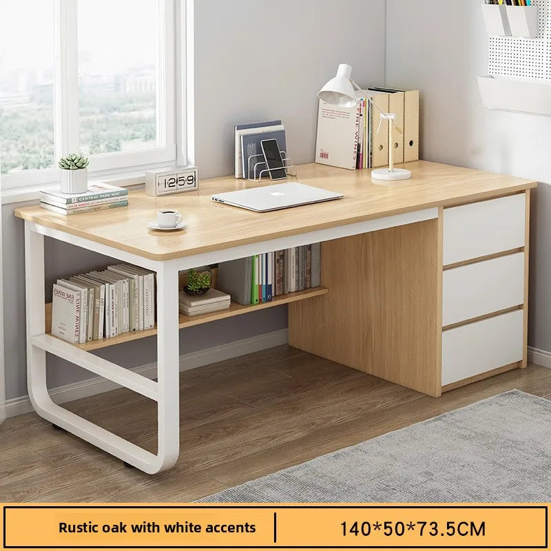 New model Desk Desktop Computer Desk Simple Home Desk Student Bedroom Bookshelf Integrated Writing Desk