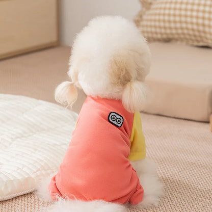 Autumn Winter Warm Dog Clothes Four-legged Color-blocking Dog Sweatshirt Soft Skin-friendly Pet Clothes for Dog Cat Pet Supplies