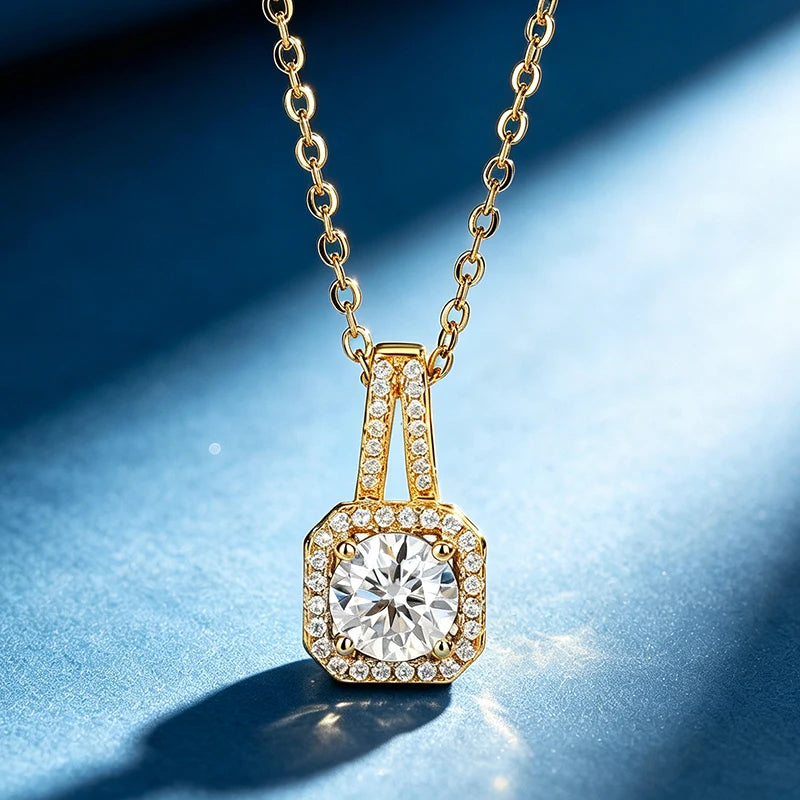Moissanite sunflower Pendant Women's 925 Silver Necklace Comes with a GRA Certificate Perfect for Anniversaries and Parties