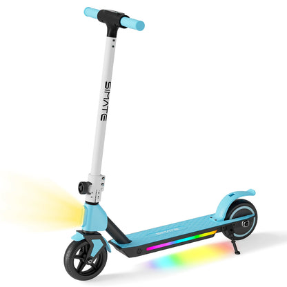 Electric Scooter for Kids Age 6-14, 130W Motor, Kick-Start Boost Scooter 8.7 Mph Speed, Foldable, Deck Lights & Dual Braking System