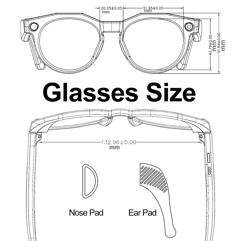 2026 New AI Smart Glasses 8MP Camera 1080P Video Shooting Real-time Translation SI BT Call Music Play Voice Recording Sunglasses