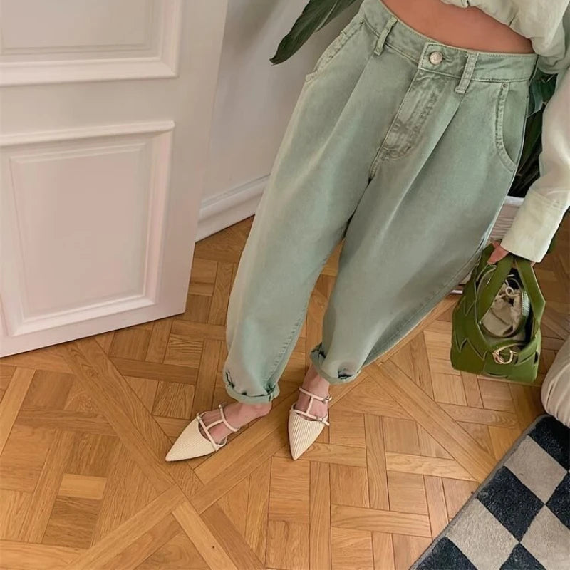 2025 New Women's Shoes Fashionable Slippers with Double Buckles Lazy Pointed Toe Elegant Women's Shoes Luxury Design Sandals