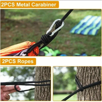 Ultralight Travel Hammock 661.39lbs Capacity Breathable Quick Dry with 2 Carabiners 2 Straps for Indoor Outdoor