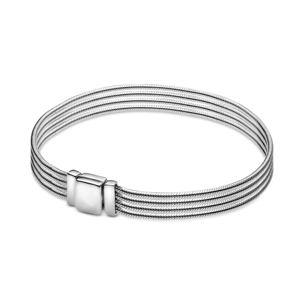 2026 New 100% 925 Sterling  Silver Sparkling Hidden Full Zircon Luxury Charm Bracelet for Women DIY Exquisite Decoration Jewelry