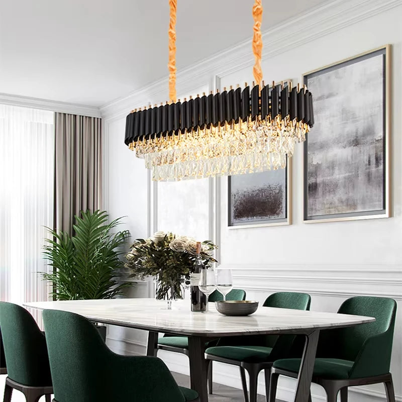 Villa Luxury Living Room Chandelier K9 Crystal Restaurant Pendant Lights Modern Ceiling Chandelier Dining Table Indoor Home Lamp