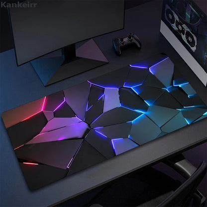XXL 3D Cool Geometry Mouse Pad Large Computer Rug Office Table Mat 90x40cm Rubber Anti-slip Gaming Keyboard Mousepads Desk Pads