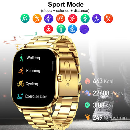New Men woman Smart Watch 1.83" HD Screen Health Monitor wireless Call Sports Fitness tracking SmartWatches IP68 Waterproof