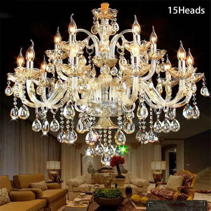 K9 Crystal Candle Chandelier decoration simple chandelier crystal light For Living Room Hotel AC110V~240V 6/8/10/12/15/18 Arms
