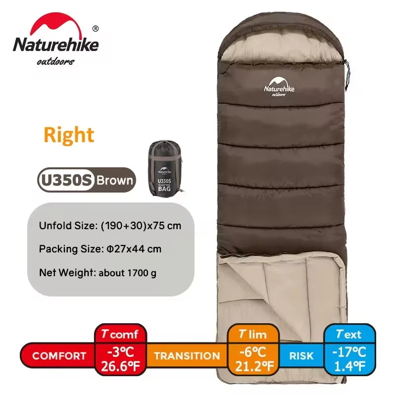 Naturehike Camping Sleeping Bag Ultralight Waterproof 4 Seasons Warm Envelope Type Sleeping Bag for Outdoor Hiking Backpacking
