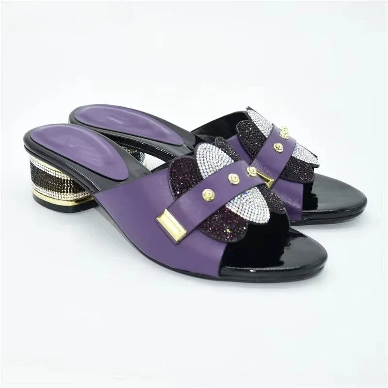 New Without Bag Pumps Super low Heels Italian Women Wedding for Party Heels Elegant Shoes Slippers 2025 Summer Woman Slipper